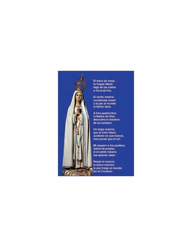 Estampa Con Oracion S-29/1/1 Himno Virgen De Fatima 7x11cm