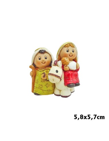 Sagrada Familia Infantil En Burrita 6cm Ps Colores Vivos
