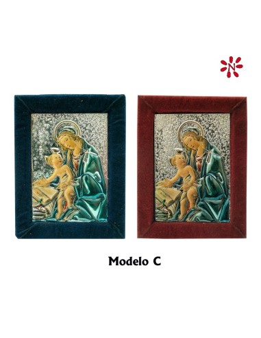 Icono Madera Estampada Tipo Pergamino 18x13cm San Jorge