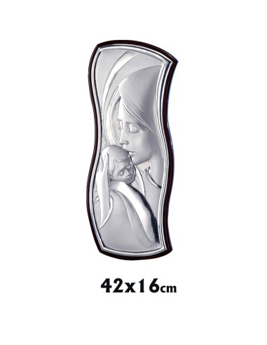 Icono Plata Tabla Doblada Virgen Besando Al Nizzzzzo 42x16cm