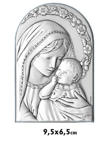 Icono Plata Cupula Virgen Con Nizzzzzo Chupando El Dedo 9. 5x6. 5cm