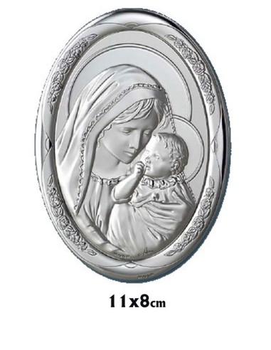 Icono Plata Oval 11x8cm Virgen Con Nizzzzzo Chupando El Dedo