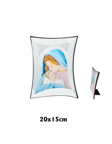Icono Plata Virgen Besando Al Nizzzzzo 20x15cm Con Pie