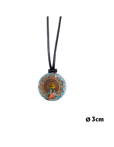 Colgante Cristal 3. 5cm Virgen Del Pilar De Zaragoza Hecho A Mano Con Cordon