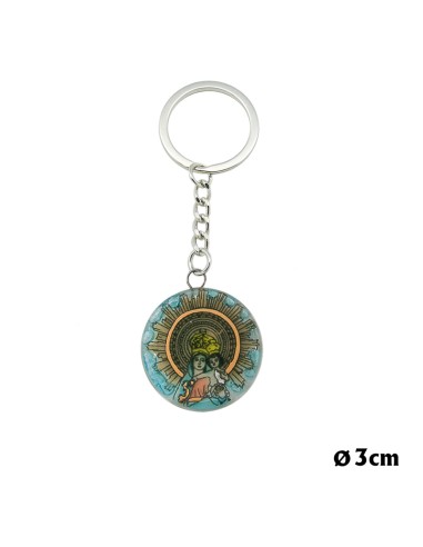 Llavero Cristal 3. 5cm Virgen Del Pilar De Zaragoza Hecho A Mano