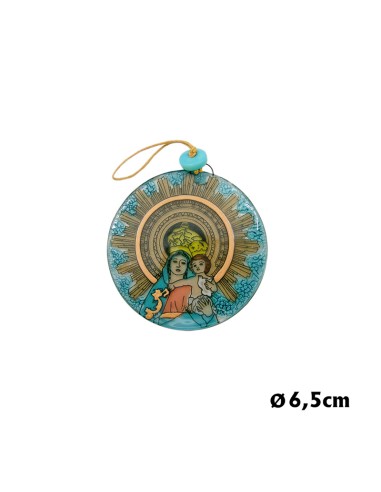 Colgante Cristal 3cm Virgen Desamparados Hecho A Mano Con Cordon