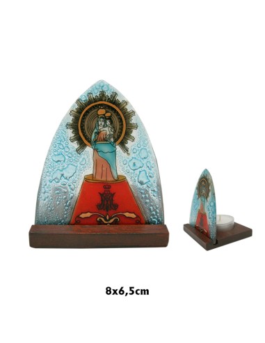 Llavero Cristal 3. 5cm Virgen Del Pilar De Zaragoza Hecho A Mano