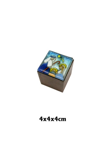 Cruz Cristal 12x8cm Paloma Con 7 Llamas