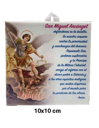 Placa Ceramica San Miguel Arcangel 10x10 Para Colgar