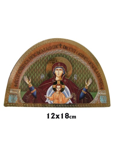 Icono Tabla Madera 18x12 Virgen Con Niño