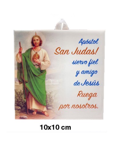 Placa Ceramica San Judas 10x10 Para Colgar