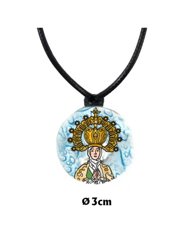 Colgante Cristal 3cm Virgen Asuncion Elche Hecho A Mano Con Cordon