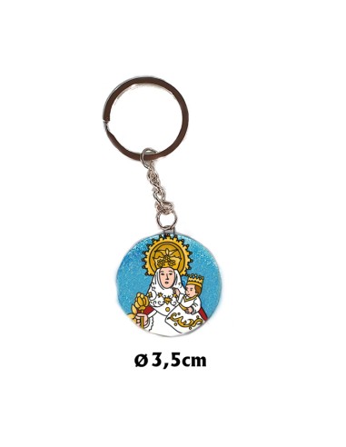 Llavero Cristal 3. 5cm Virgen Covadonga Hecho A Mano