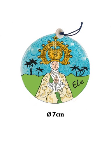 Medallon Cristal 7cm Virgen Asuncion Elche Para Colgar