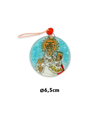 Medallon Cristal 7cm Virgen Covadonga Para Colgar