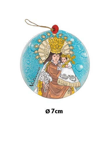 Medallon Cristal 7cm Virgen Desamparados Para Colgar