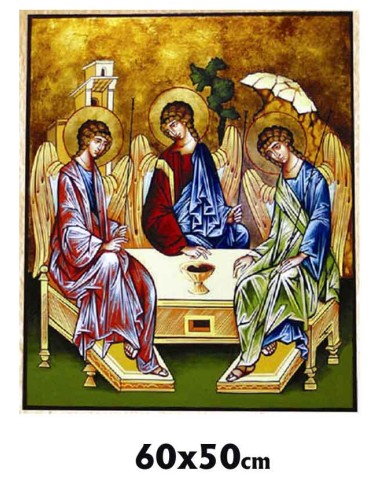 Icono Madera Pintado A Mano Santisima...