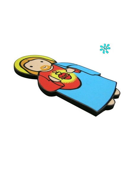 Iman Sagrado Corazon De Jesús 7. 5cm Madera Mdf Serigrafiada