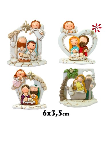 Nacimiento Infantil 6x3. 5 PV Tonos Blancos Y Angelito Varios 4 Modelos