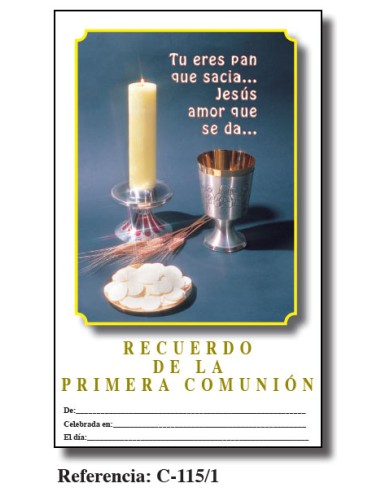 Lamina Primera Comunion 21. 5 X 34Cm...