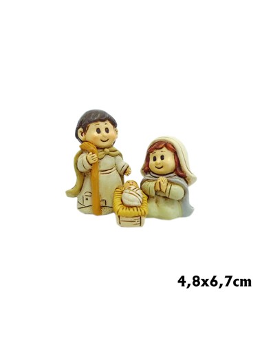 Nacimiento Res 5cm Familia Infantil Pr San Jose Baston Mano Derecha Colores Claros Vestido Decorado