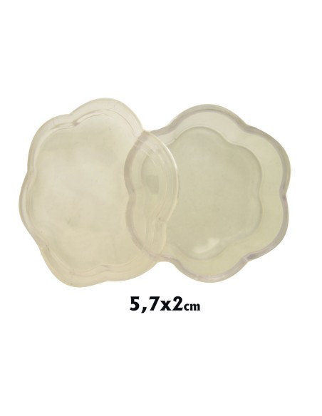 Caja Para Rosario Tipo Flor Grande Transparente 57x20mm