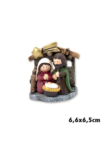 Nacimiento Res 6. 5cm Pp Sagrada Familia Pesebre Con Estrella