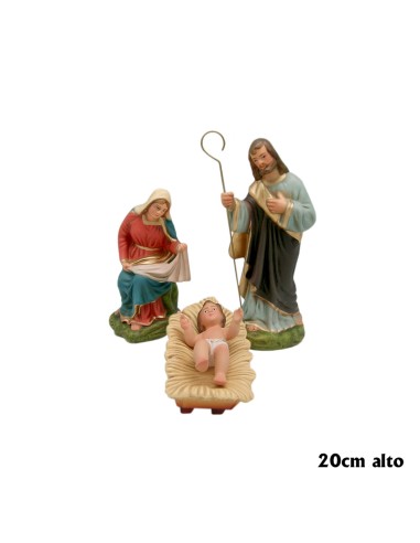 Nacimiento Esc 3 Figuras 20cm Niño Con Cuna