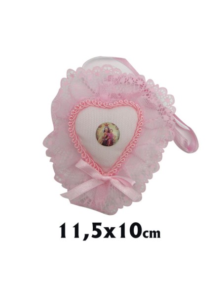 Corazon De Tela Grande Con Reborde Tela Calada Para Colgar