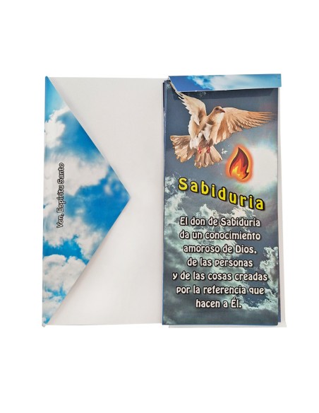 Carpeta 7 Dones Del Espiritu Santo Tapa Paloma Con Fondo Azul