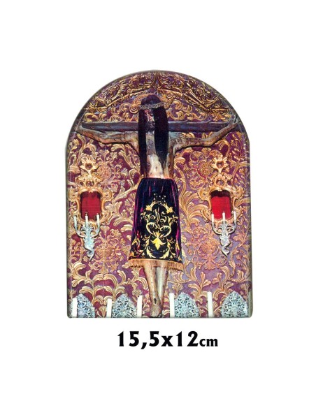 Icono Madera Estampado 15. 5X12cm Forma Cupula Con Pie Metal Personalizado