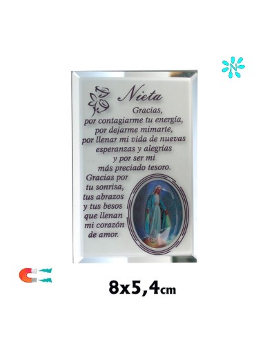 Placa Iman Nieta Recuerdo Personalizado Con Resina 8x5. 5 CM