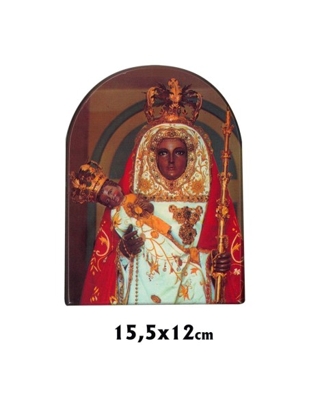 Icono Madera Estampado 15. 5X12cm Forma Cupula Con Pie Metal Personalizado