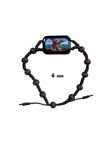 Pulsera Cuerda Y Madera 8mm San Miguel