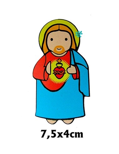 Iman Sagrado Corazon De Jesus 7. 5cm Madera Mdf Serigrafiada