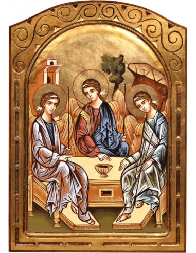 Icono Madera Pintado A Mano Forma...