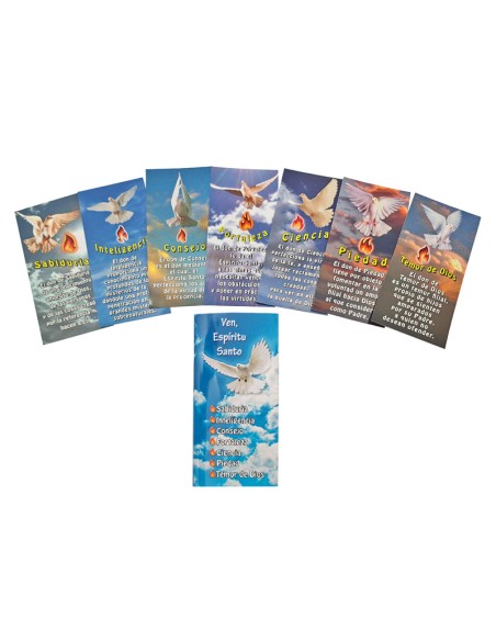 Carpeta 7 Dones Del Espiritu Santo Tapa Paloma Con Fondo Azul