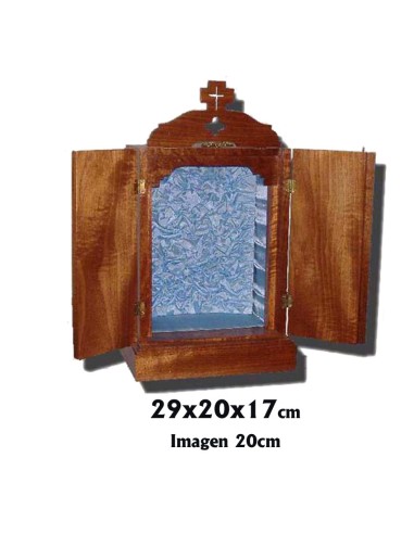 Capilla Madera Pequeña 17x20x29cm Imagen Hasta 15-20cms