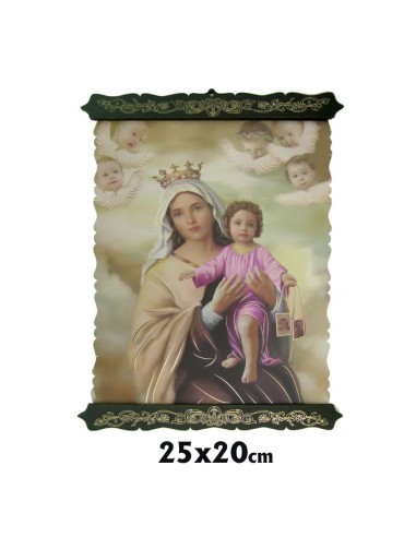 Pergamino 25X20cm Virgen Del Carmen...