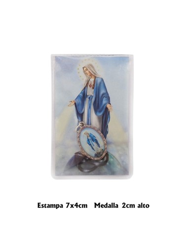 Estuche Bendicion Virgen Milagrosa 7x5 cm con Medalla Foto