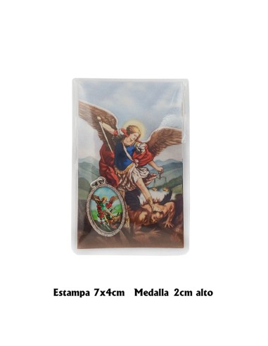Estuche Bendicion San Miguel 7x5 cm con Medalla Foto