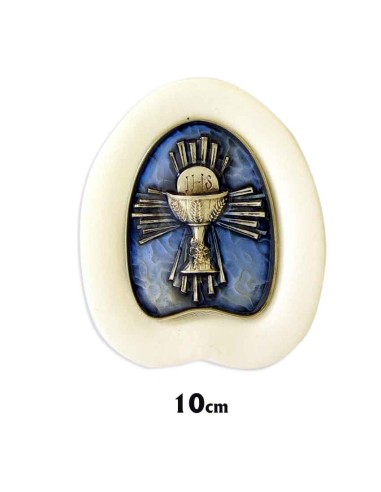 Placa Primera Comunion Oval Con Reborde Piel Blanca 10cm