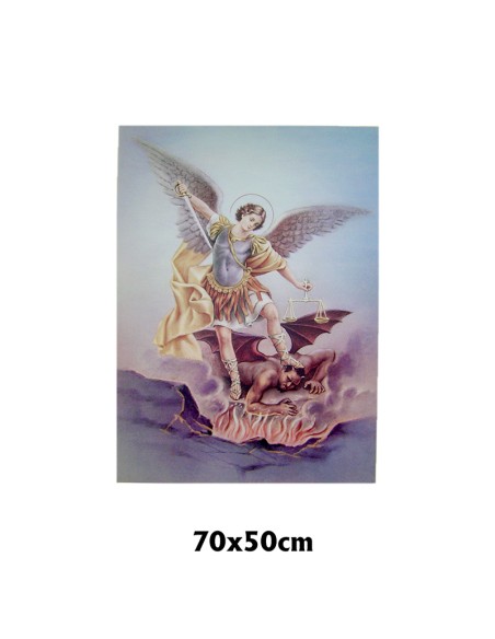 Cuadro Tela Estampada 70X50cm San Miguel Arcangel Fin