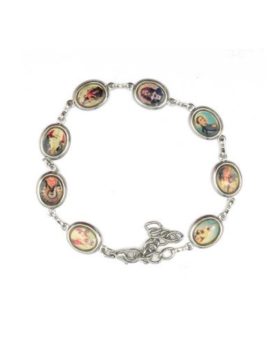 Pulsera Brazalete Metal Con 8 Fotos Color Oval