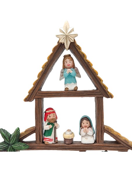 Nacimiento Infantil Pesebre 3 Alturas con 10 Figuras pegadas Colores Vivos