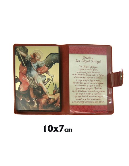 Icono Tabla De Viaje Oro Brillo San Miguel 10X7cm Con Funda Y Cierre