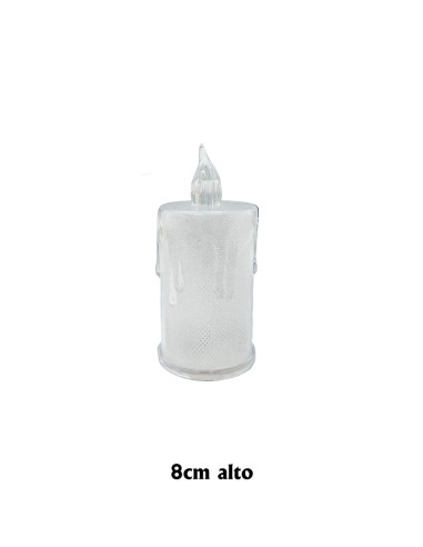 Velita navidad 8cm a pilas trasparente