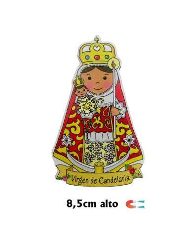 Iman Infantil Virgen Candelaria Madera 9 X 5. 5cm
