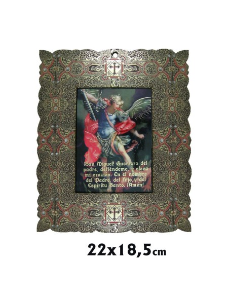 Tabla Madera 13.5X10.5Cm Corazon De Jesús Brazos Abiertos Fondo Verde Emaus