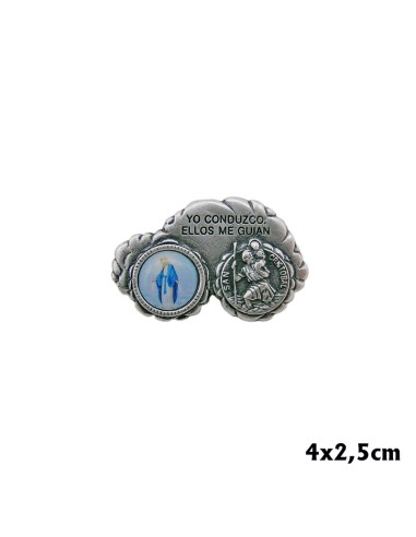 Juego Colgante Redondo 2. 3cm Y Pendientes Acero San Benito